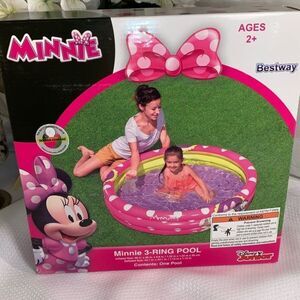 🔴NWTDisney Jr Minnie Mouse 3 Ring Pool inflated 48inx48inx9.8in